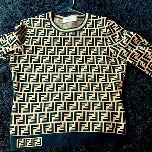 Fendi dress shirt or sweater brown and black